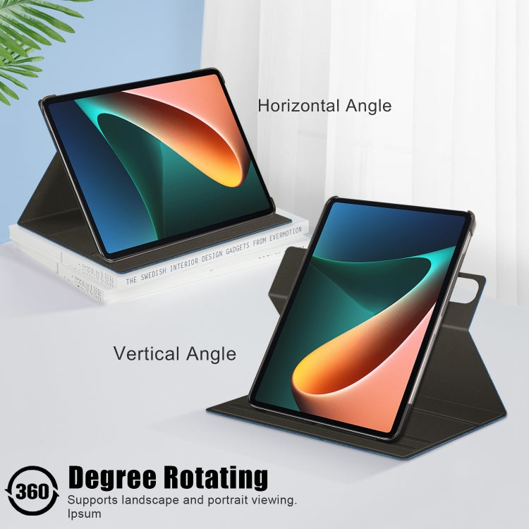 For Xiaomi Mi Pad 5 Pro 11 inch Solid Color 360 Degrees Rotation Tablet Leather Case with Holder