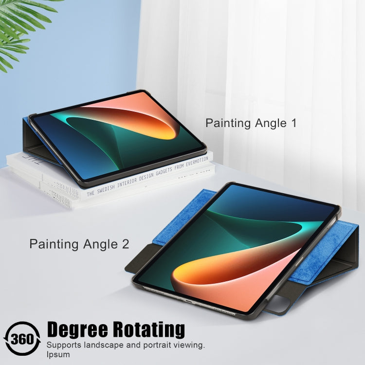 For Xiaomi Mi Pad 5 Pro 11 inch Solid Color 360 Degrees Rotation Tablet Leather Case with Holder