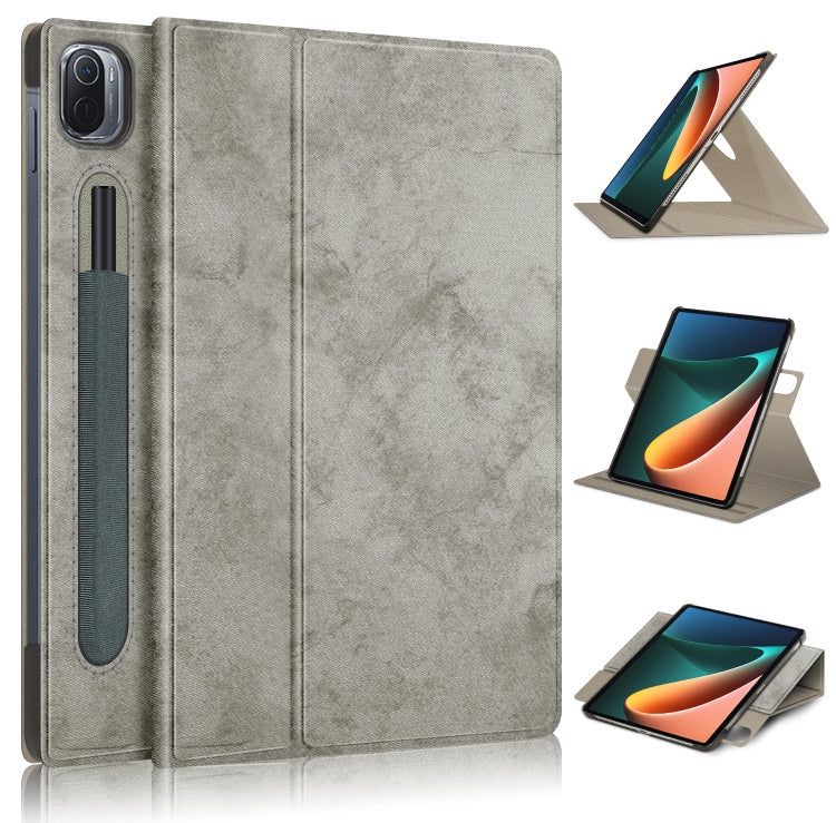 For Xiaomi Mi Pad 5 Pro 11 inch Solid Color 360 Degrees Rotation Tablet Leather Case with Holder