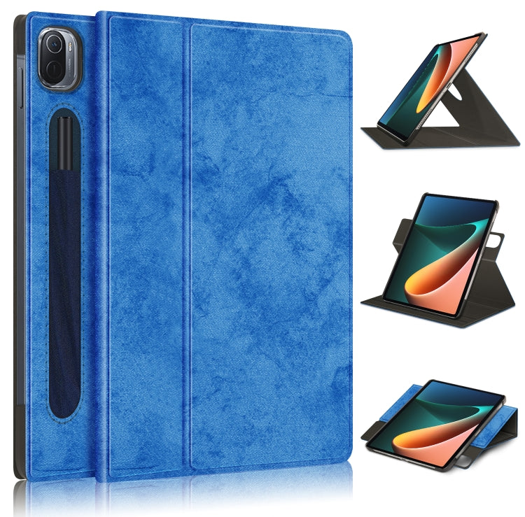 For Xiaomi Mi Pad 5 Pro 11 inch Solid Color 360 Degrees Rotation Tablet Leather Case with Holder