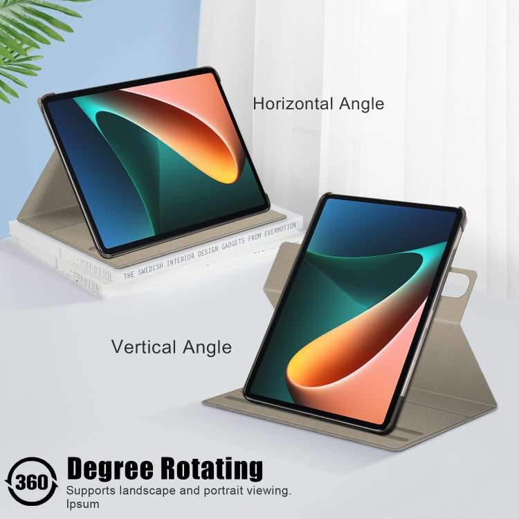 For Xiaomi Mi Pad 5 Pro 11 inch Solid Color 360 Degrees Rotation Tablet Leather Case with Holder