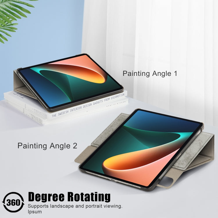 For Xiaomi Mi Pad 5 Pro 11 inch Solid Color 360 Degrees Rotation Tablet Leather Case with Holder
