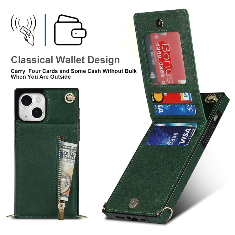 For iPhone 13 Cross-body Zipper Square Phone Case with Holder