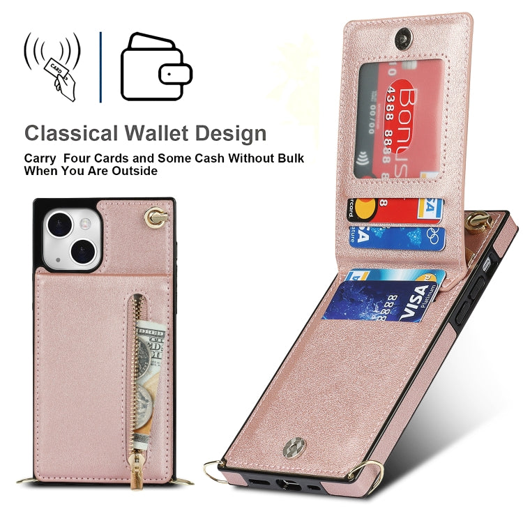 For iPhone 13 Cross-body Zipper Square Phone Case with Holder