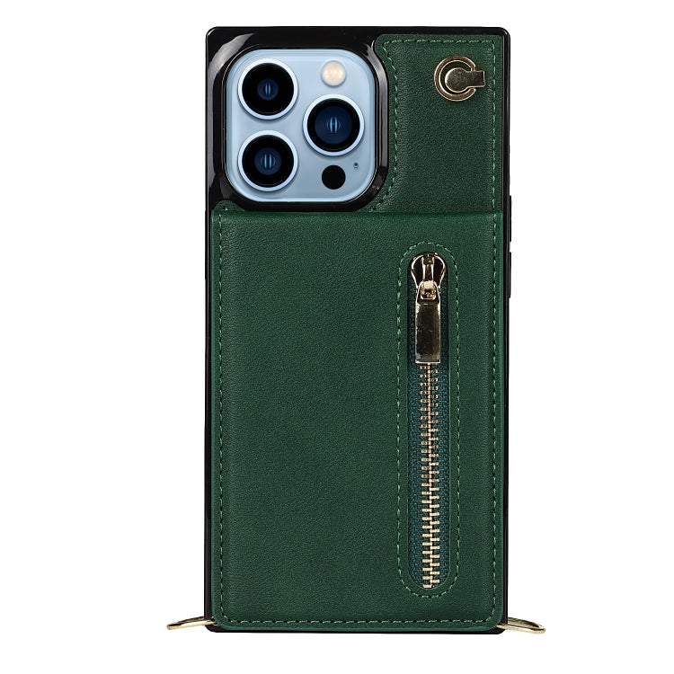 For iPhone 13 Pro Cross-body Zipper Square Phone Case with Holder