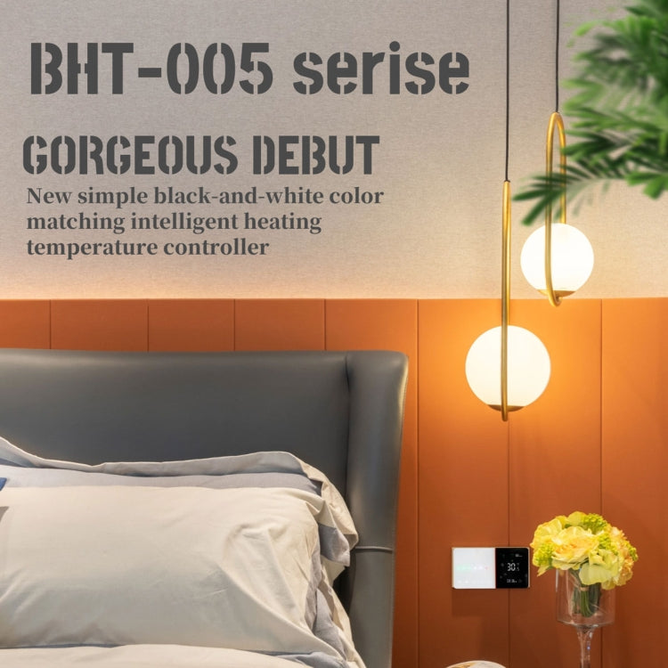 BHT-005-GBLW 220V AC 16A Smart Home Heating Thermostat for EU Box, Control Electric Heating with Only Internal Sensor & WIFI Connection