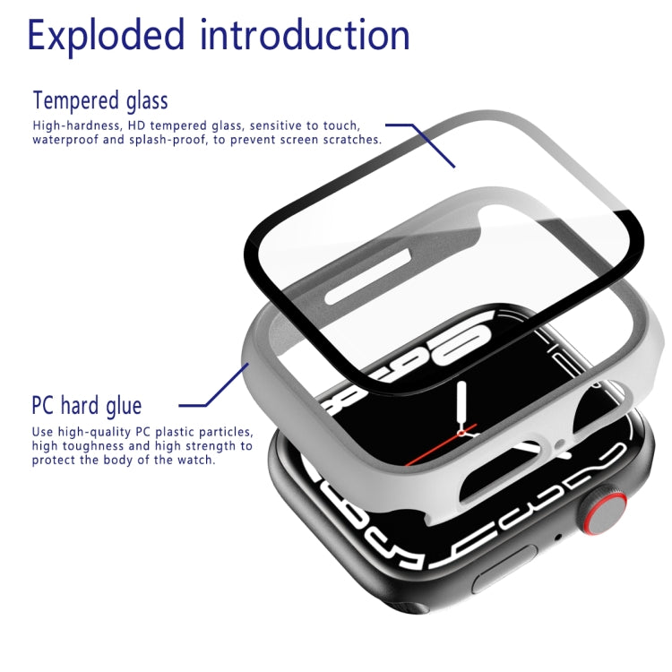 2 in 1 PC Frame + Tempered Glass Protector Case For Apple Watch Series 8 / 7 41mm