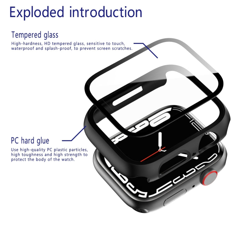2 in 1 PC Frame + Tempered Glass Protector Case For Apple Watch Series 8 / 7 41mm