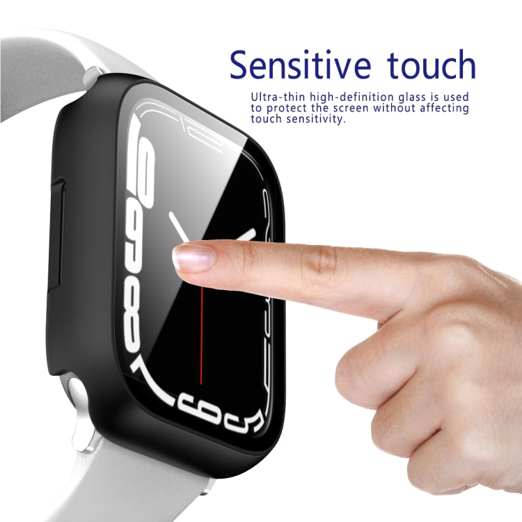 2 in 1 PC Frame + Tempered Glass Protector Case For Apple Watch Series 8 / 7 41mm