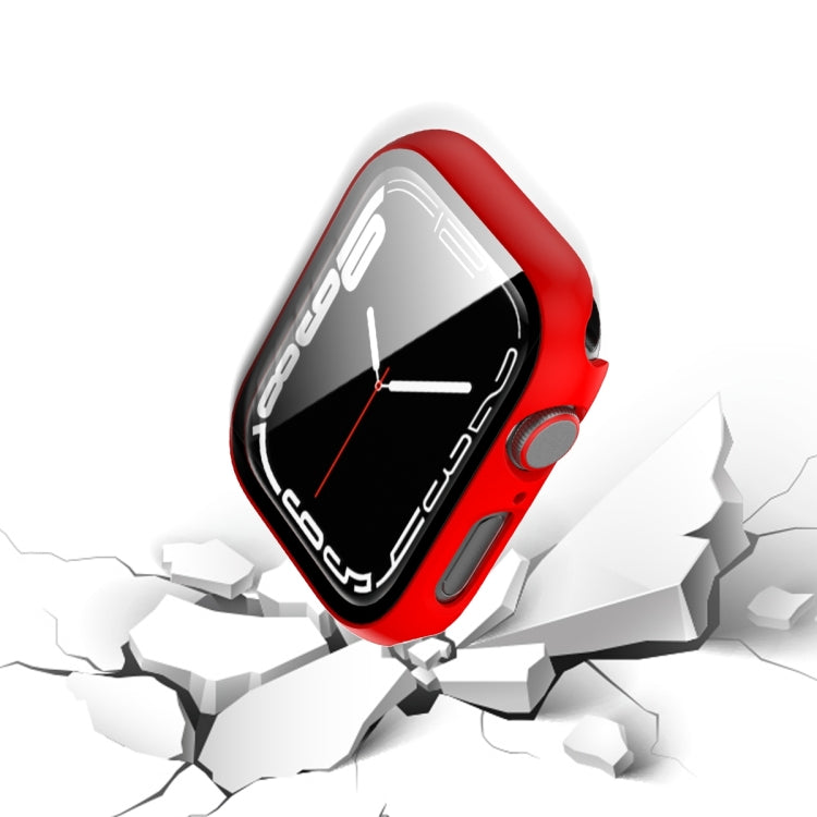 2 in 1 PC Frame + Tempered Glass Protector Case For Apple Watch Series 8 / 7 41mm