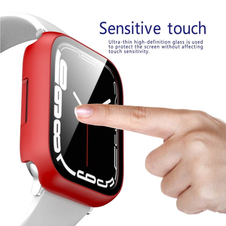 2 in 1 PC Frame + Tempered Glass Protector Case For Apple Watch Series 8 / 7 41mm