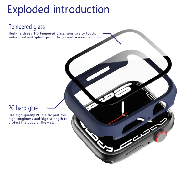 2 in 1 PC Frame + Tempered Glass Protector Case For Apple Watch Series 8 / 7 41mm