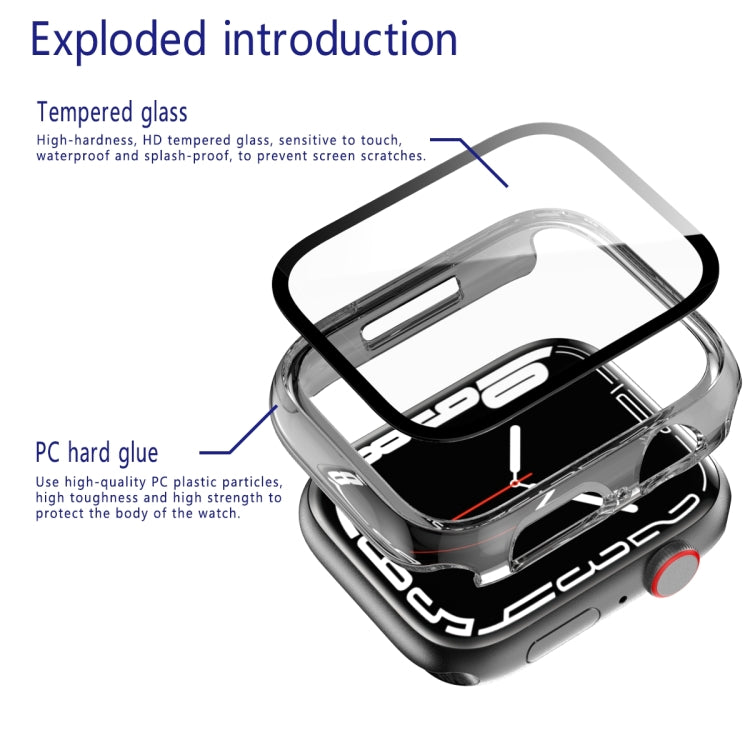 2 in 1 PC Frame + Tempered Glass Protector Case For Apple Watch Series 8 / 7 41mm