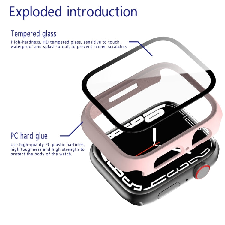 2 in 1 PC Frame + Tempered Glass Protector Case For Apple Watch Series 9 / 8 / 7 45mm