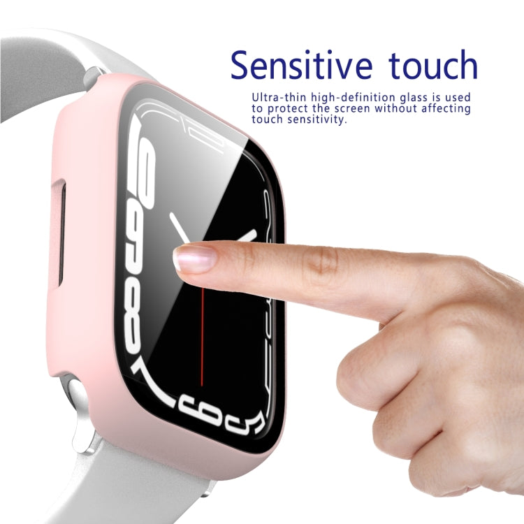 2 in 1 PC Frame + Tempered Glass Protector Case For Apple Watch Series 9 / 8 / 7 45mm