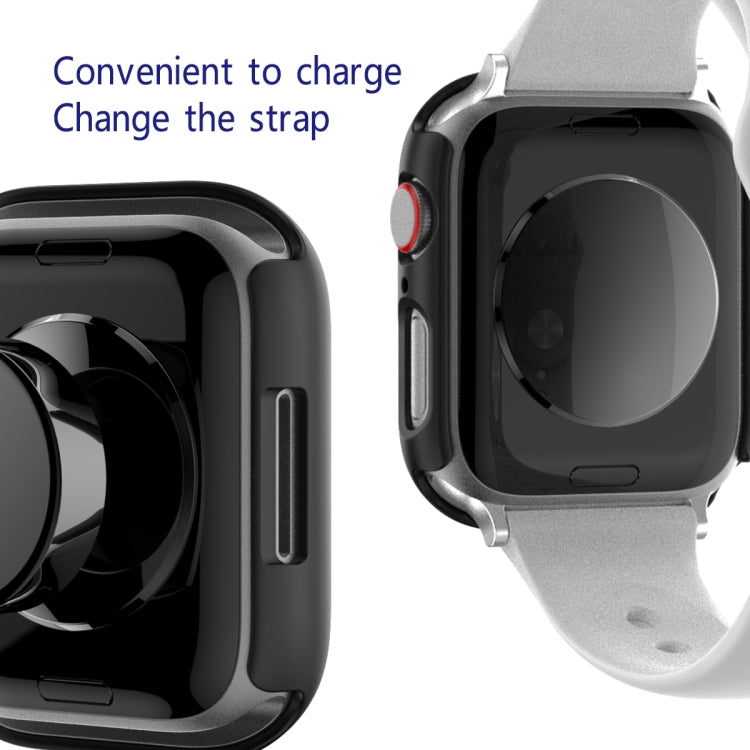 2 in 1 PC Frame + Tempered Glass Protector Case For Apple Watch Series 9 / 8 / 7 45mm