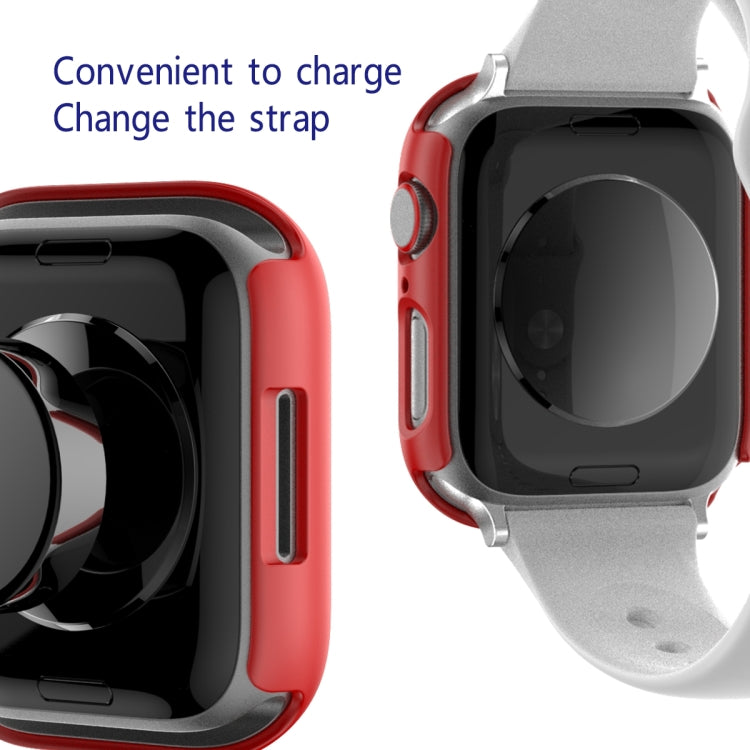 2 in 1 PC Frame + Tempered Glass Protector Case For Apple Watch Series 9 / 8 / 7 45mm