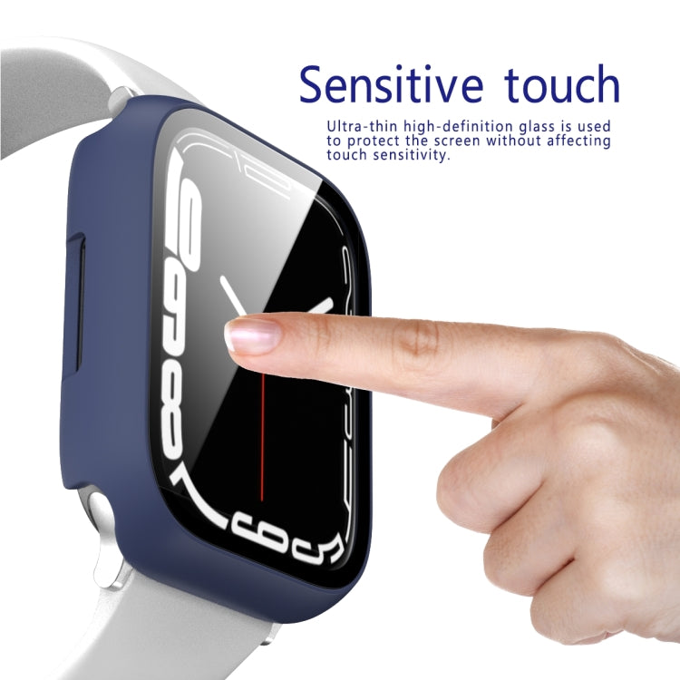 2 in 1 PC Frame + Tempered Glass Protector Case For Apple Watch Series 9 / 8 / 7 45mm