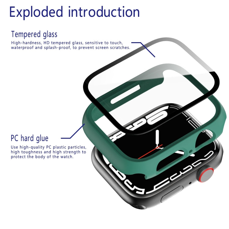 2 in 1 PC Frame + Tempered Glass Protector Case For Apple Watch Series 9 / 8 / 7 45mm