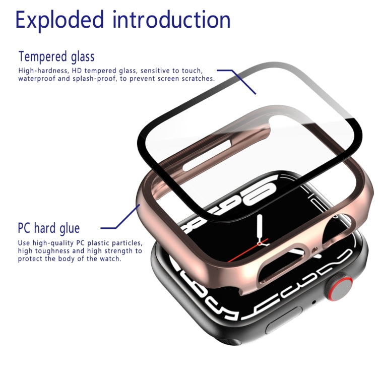 2 in 1 PC Frame + Tempered Glass Protector Case For Apple Watch Series 9 / 8 / 7 45mm