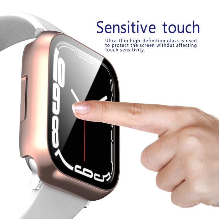2 in 1 PC Frame + Tempered Glass Protector Case For Apple Watch Series 9 / 8 / 7 45mm