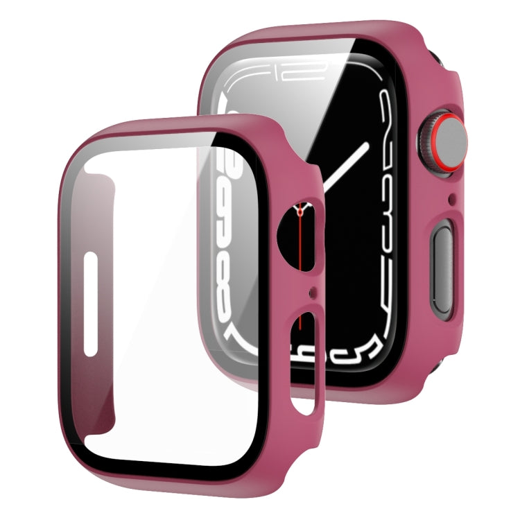2 in 1 PC Frame + Tempered Glass Protector Case For Apple Watch Series 9 / 8 / 7 45mm