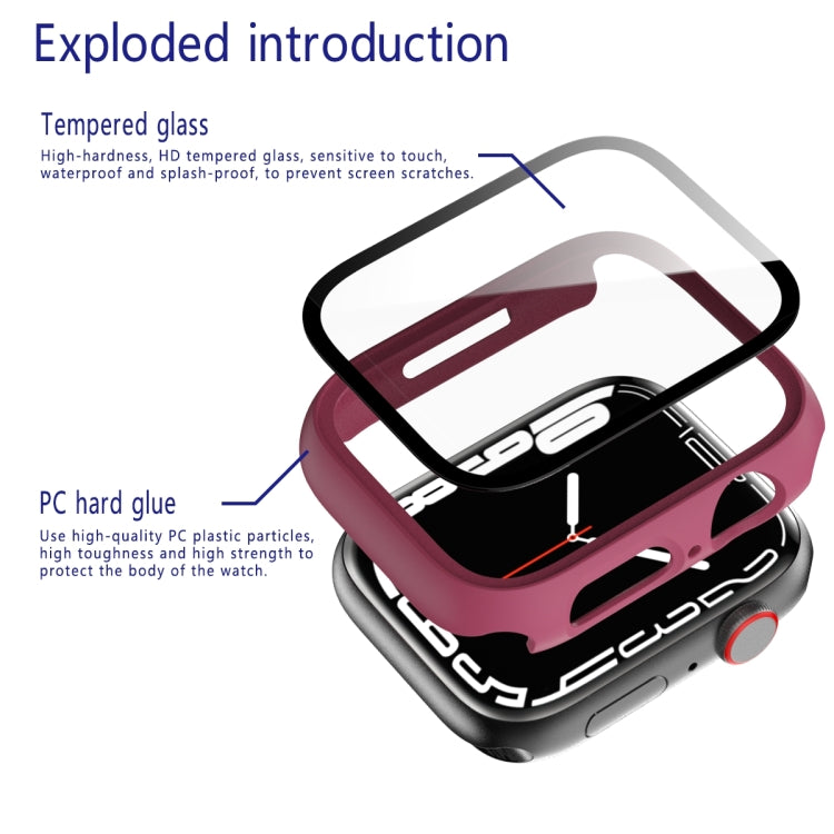 2 in 1 PC Frame + Tempered Glass Protector Case For Apple Watch Series 9 / 8 / 7 45mm