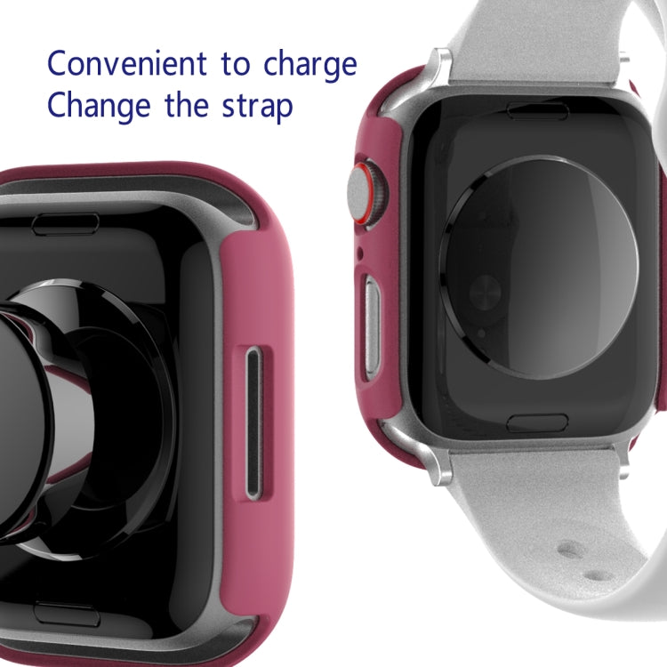 2 in 1 PC Frame + Tempered Glass Protector Case For Apple Watch Series 9 / 8 / 7 45mm