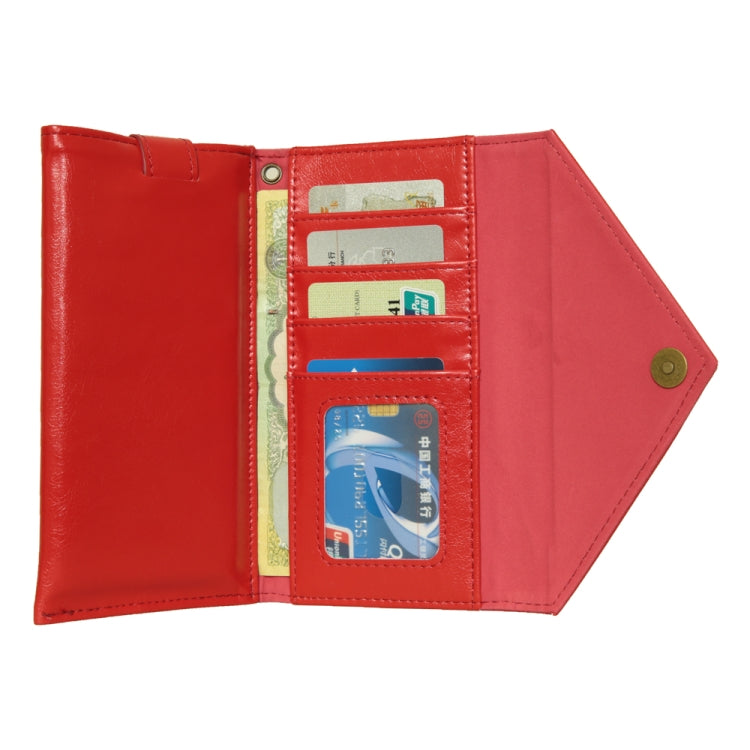 For 4.7 - 5.2 inch Phones Envelope Horizontal Flip PU Leather Case with Card Slots & Pen Slots & Holder & Wallet & Photo Frame & Shoulder Strap