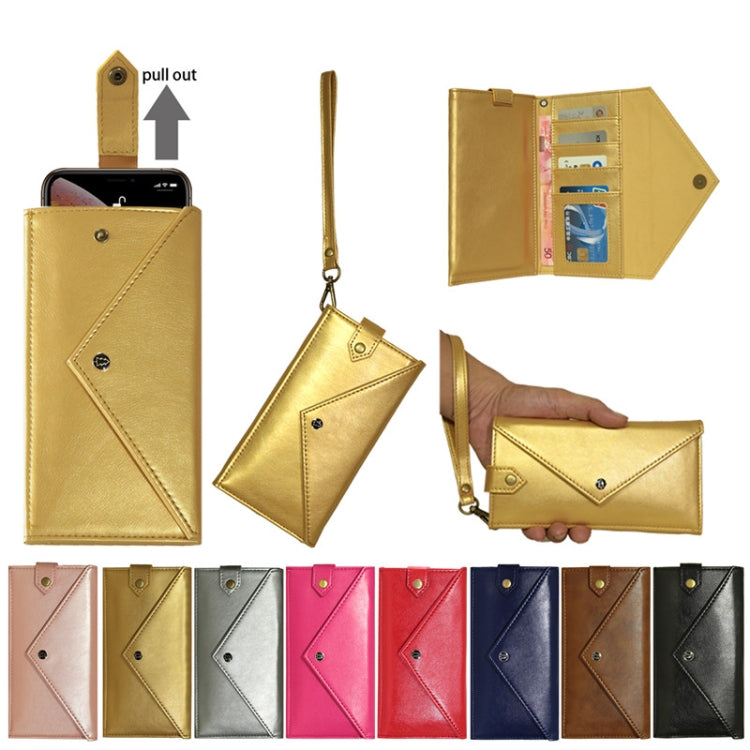 For 4.7 - 5.2 inch Phones Envelope Horizontal Flip PU Leather Case with Card Slots & Pen Slots & Holder & Wallet & Photo Frame & Shoulder Strap