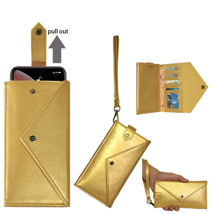 For 4.7 - 5.2 inch Phones Envelope Horizontal Flip PU Leather Case with Card Slots & Pen Slots & Holder & Wallet & Photo Frame & Shoulder Strap