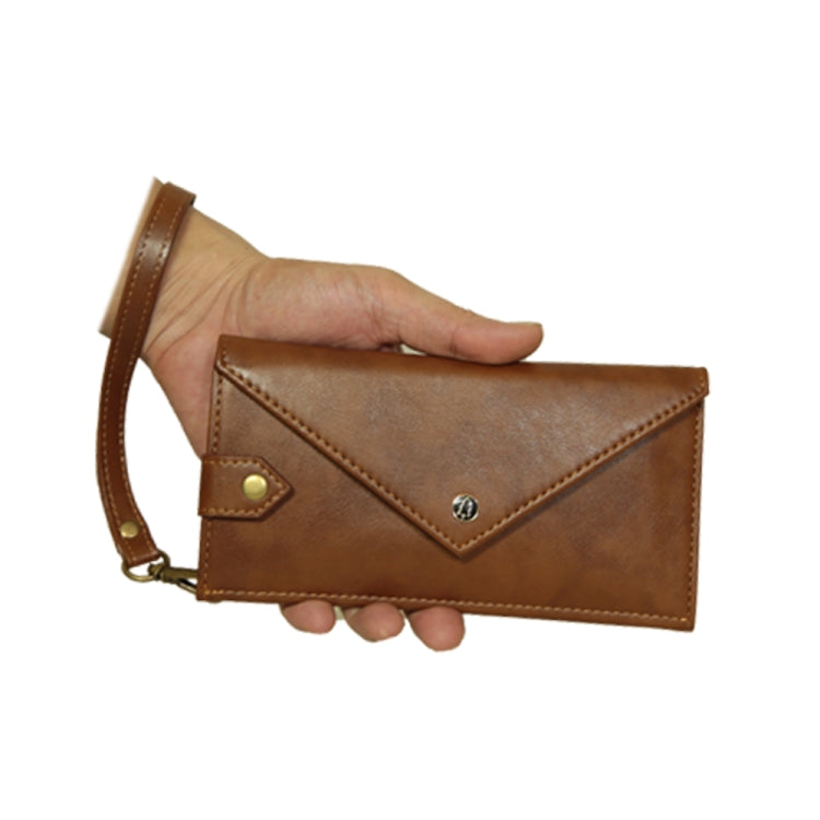For 4.7 - 5.2 inch Phones Envelope Horizontal Flip PU Leather Case with Card Slots & Pen Slots & Holder & Wallet & Photo Frame & Shoulder Strap