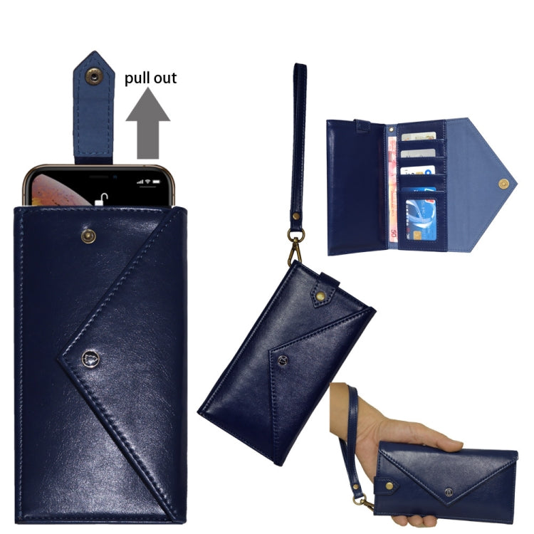 For 4.7 - 5.2 inch Phones Envelope Horizontal Flip PU Leather Case with Card Slots & Pen Slots & Holder & Wallet & Photo Frame & Shoulder Strap