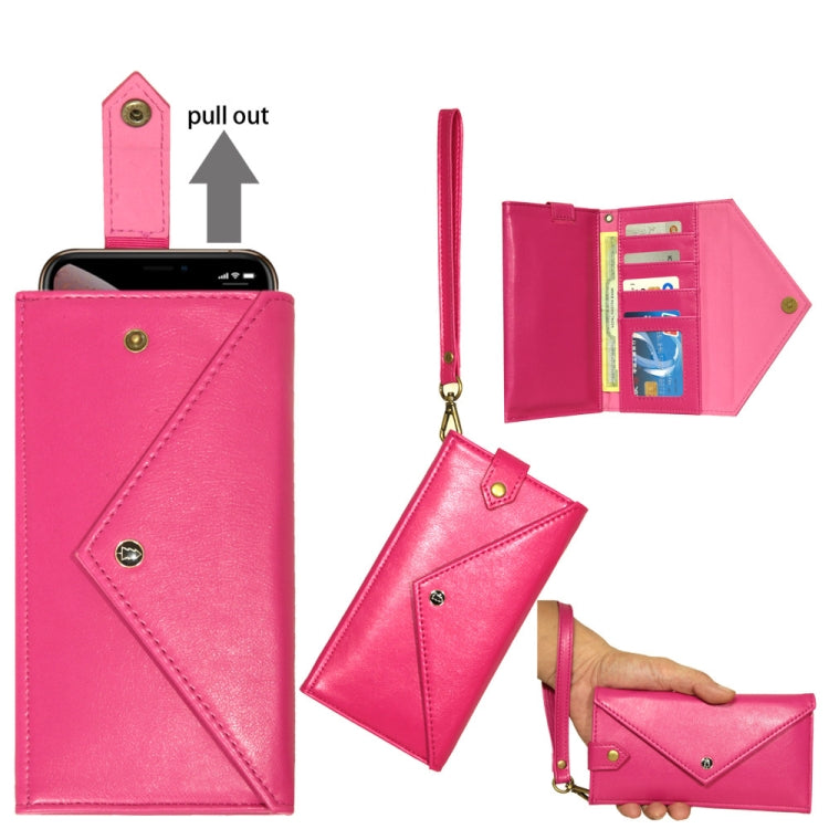 For 5.5 inch - 6.5 inch  Phones Envelope Horizontal Flip PU Leather Case with Card Slots & Pen Slots & Holder & Wallet & Photo Frame & Shoulder Strap