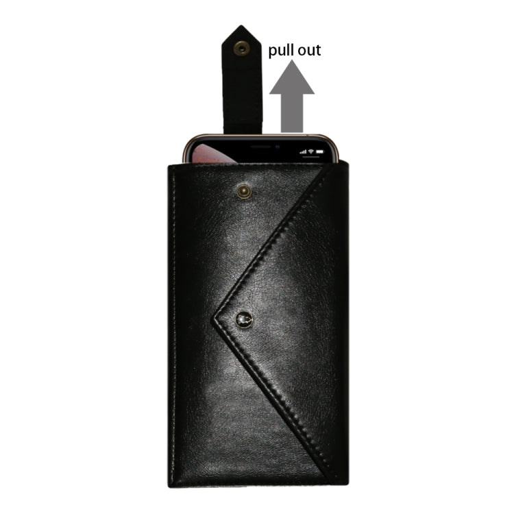 For 6.5 inch - 7.5 inch  Phones Envelope Horizontal Flip PU Leather Case with Card Slots & Pen Slots & Holder & Wallet & Photo Frame & Shoulder Strap
