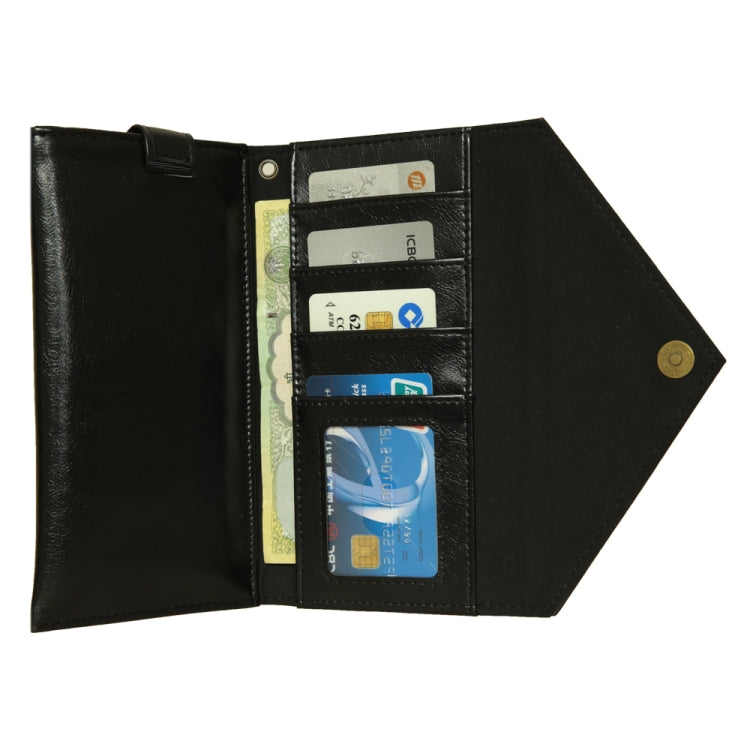 For 6.5 inch - 7.5 inch  Phones Envelope Horizontal Flip PU Leather Case with Card Slots & Pen Slots & Holder & Wallet & Photo Frame & Shoulder Strap
