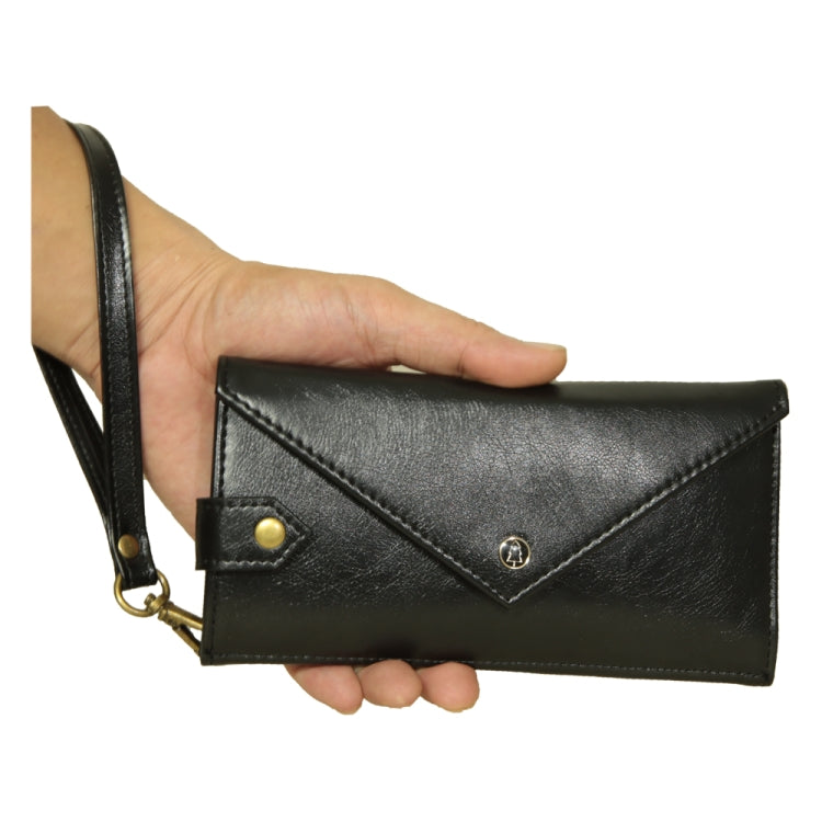 For 6.5 inch - 7.5 inch  Phones Envelope Horizontal Flip PU Leather Case with Card Slots & Pen Slots & Holder & Wallet & Photo Frame & Shoulder Strap