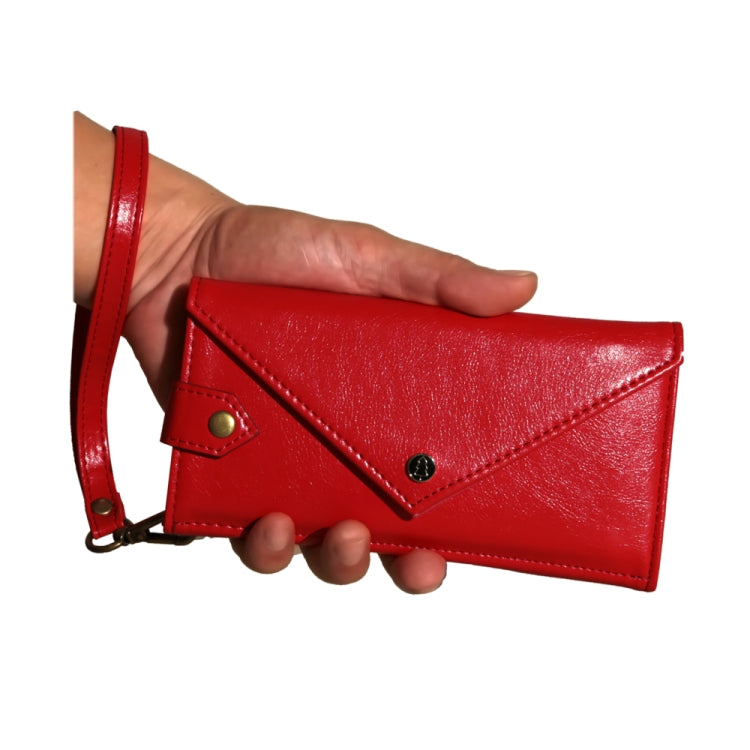 For 6.5 inch - 7.5 inch  Phones Envelope Horizontal Flip PU Leather Case with Card Slots & Pen Slots & Holder & Wallet & Photo Frame & Shoulder Strap