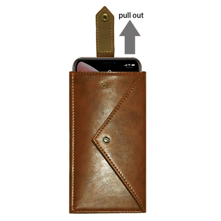 For 6.5 inch - 7.5 inch  Phones Envelope Horizontal Flip PU Leather Case with Card Slots & Pen Slots & Holder & Wallet & Photo Frame & Shoulder Strap