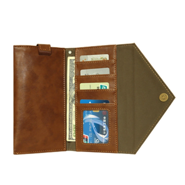 For 6.5 inch - 7.5 inch  Phones Envelope Horizontal Flip PU Leather Case with Card Slots & Pen Slots & Holder & Wallet & Photo Frame & Shoulder Strap