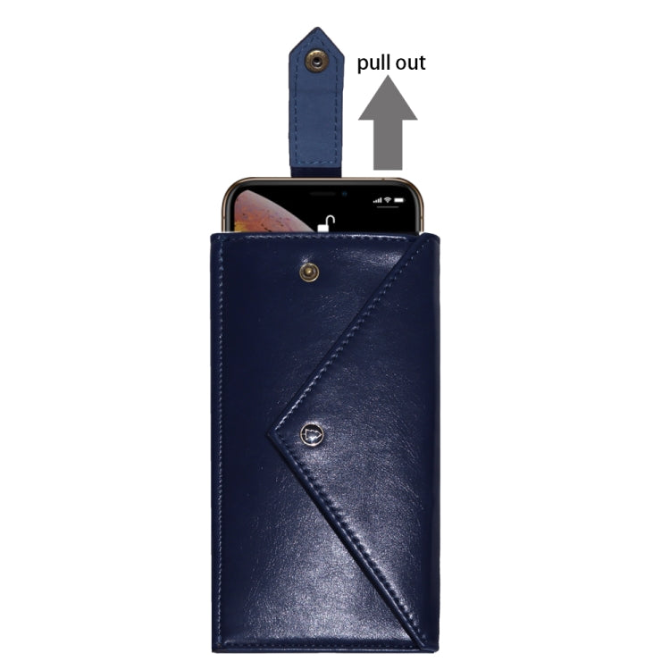 For 6.5 inch - 7.5 inch  Phones Envelope Horizontal Flip PU Leather Case with Card Slots & Pen Slots & Holder & Wallet & Photo Frame & Shoulder Strap