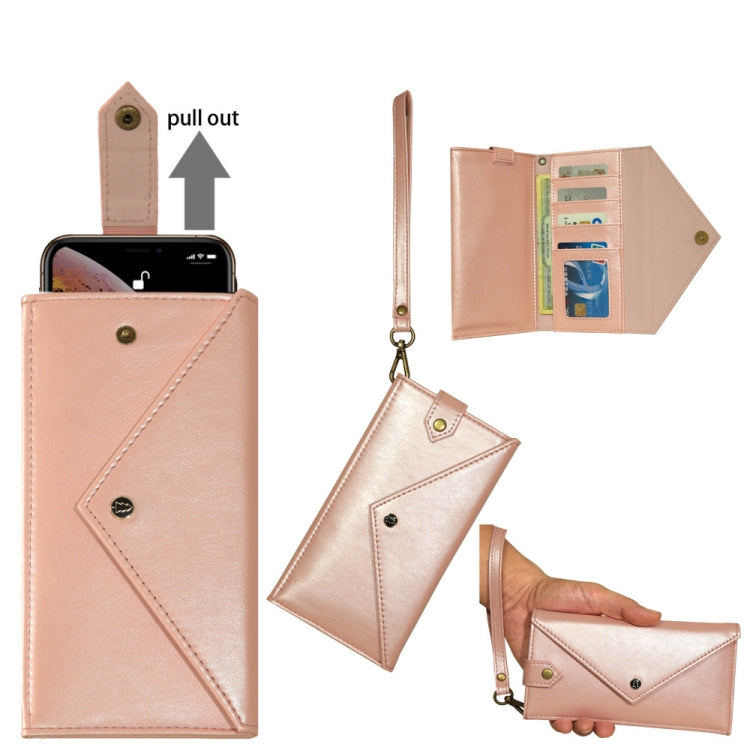For 6.5 inch - 7.5 inch  Phones Envelope Horizontal Flip PU Leather Case with Card Slots & Pen Slots & Holder & Wallet & Photo Frame & Shoulder Strap