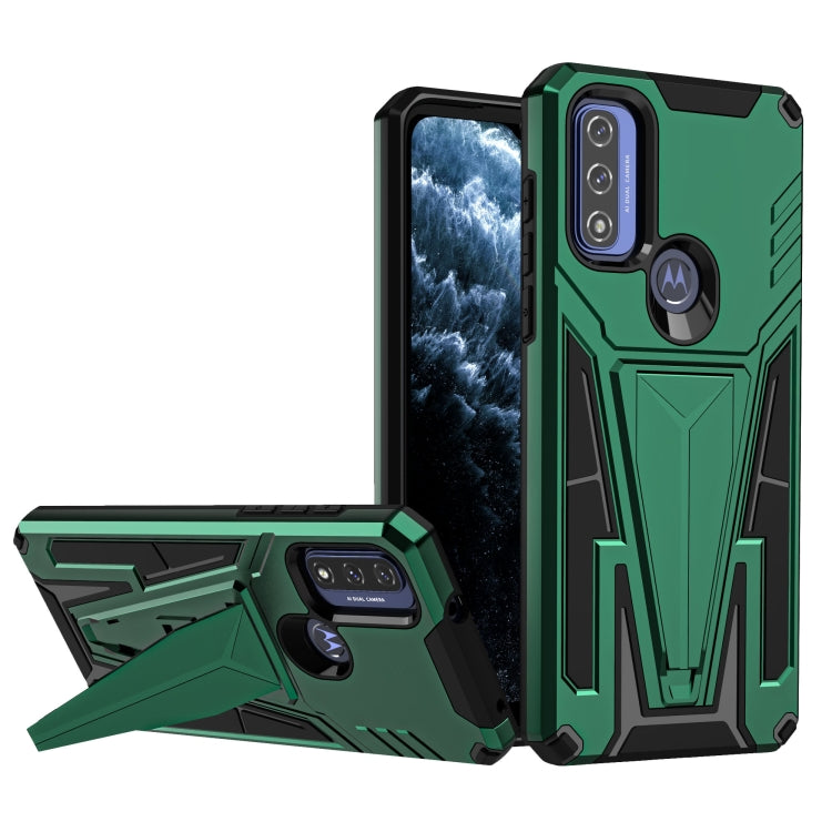 For Motorola Moto G Pure Super V Armor PC + TPU Shockproof Phone Case with Invisible Holder