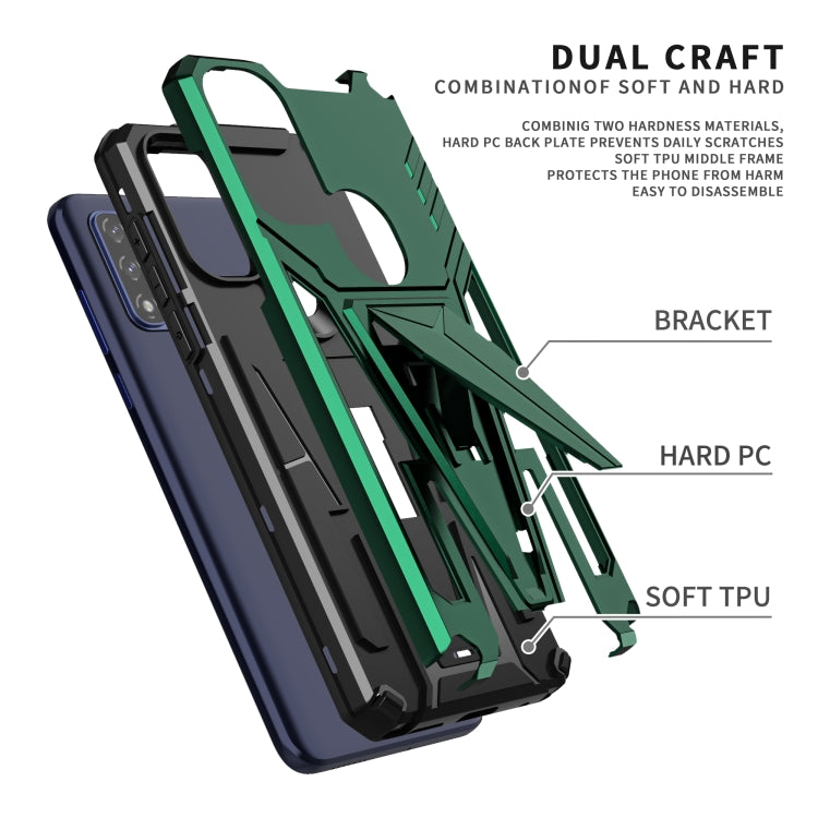 For Motorola Moto G Pure Super V Armor PC + TPU Shockproof Phone Case with Invisible Holder