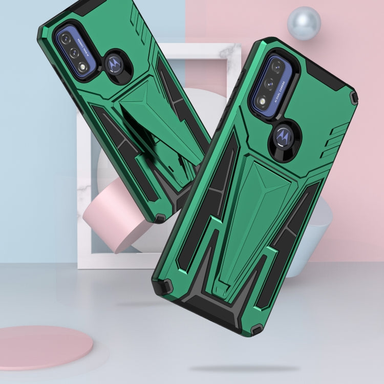 For Motorola Moto G Pure Super V Armor PC + TPU Shockproof Phone Case with Invisible Holder