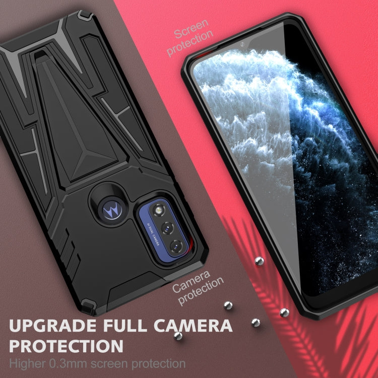 For Motorola Moto G Pure Super V Armor PC + TPU Shockproof Phone Case with Invisible Holder