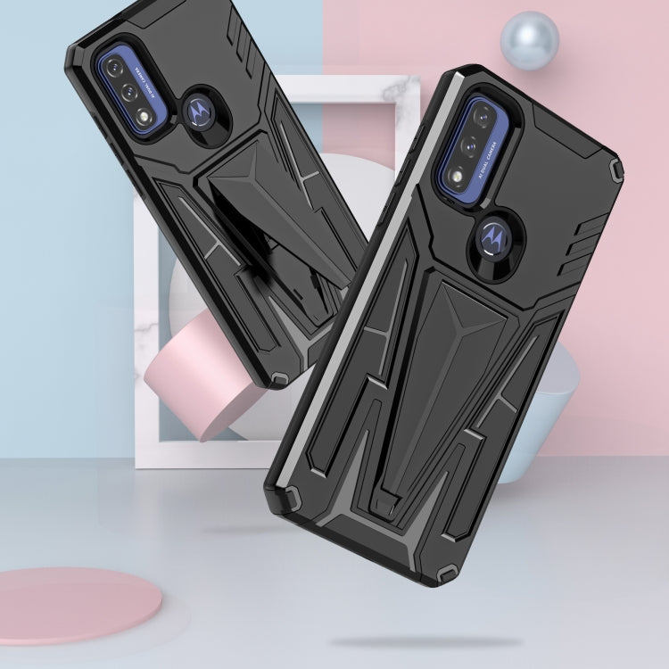 For Motorola Moto G Pure Super V Armor PC + TPU Shockproof Phone Case with Invisible Holder