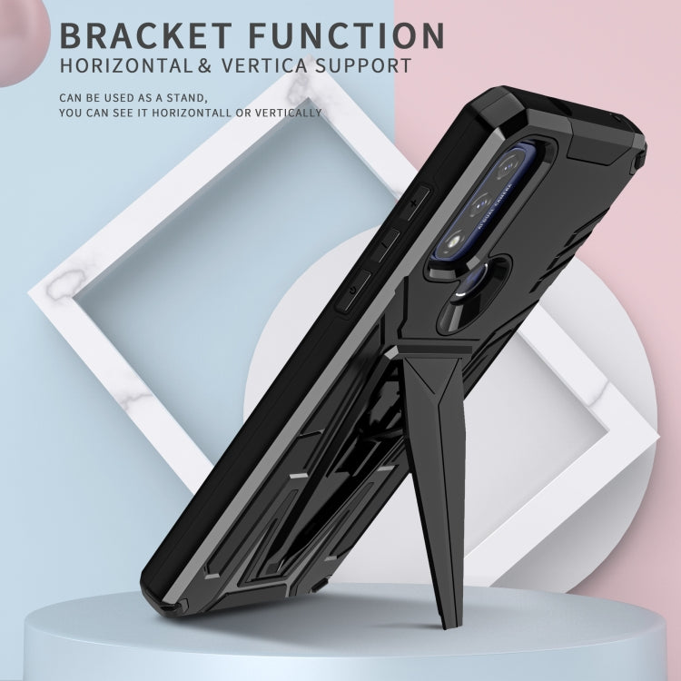 For Motorola Moto G Pure Super V Armor PC + TPU Shockproof Phone Case with Invisible Holder
