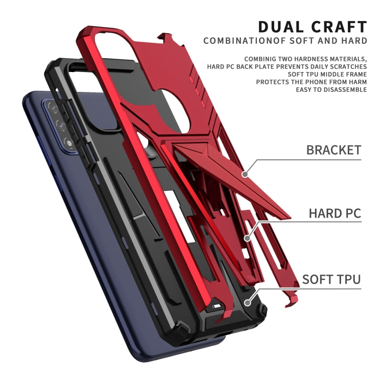 For Motorola Moto G Pure Super V Armor PC + TPU Shockproof Phone Case with Invisible Holder