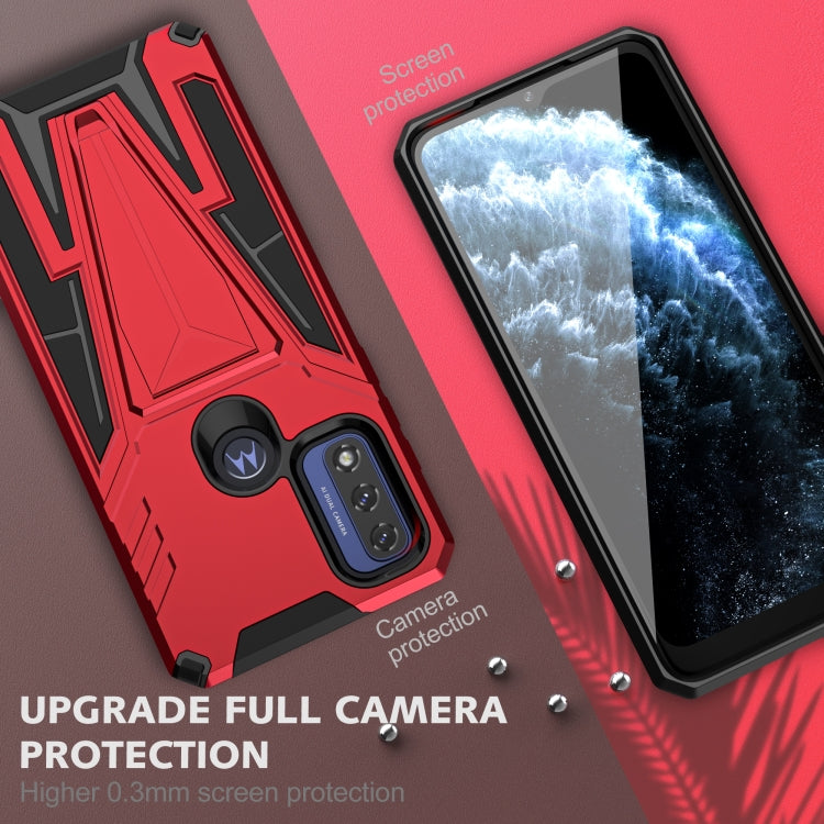 For Motorola Moto G Pure Super V Armor PC + TPU Shockproof Phone Case with Invisible Holder